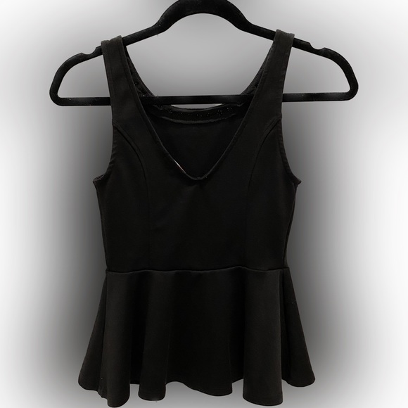 Black studded peplum top, Small, by fire los angeles - Picture 3 of 5